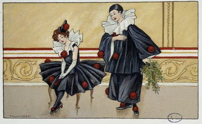 Pierrot y Colombina - dib. por Florence Hardy, principios del siglo XX de Florence Hardy