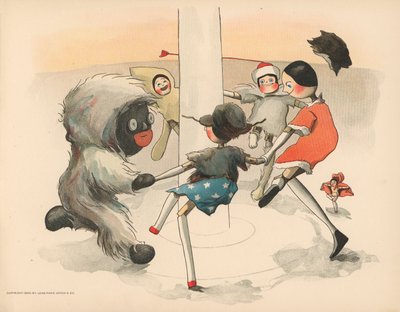 Ilustración para Las aventuras polares de Golliwogg de Florence K. Upton