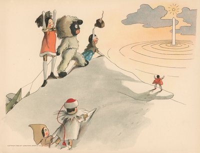Ilustración para Las aventuras polares de Golliwogg de Florence K. Upton