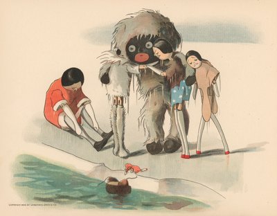 Ilustración para Las aventuras polares de Golliwogg de Florence K. Upton