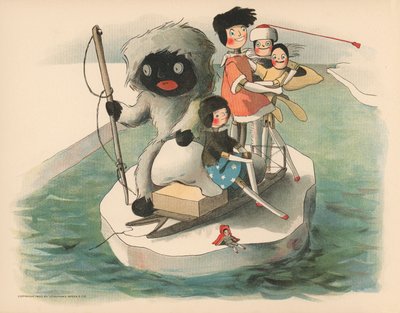 Ilustración para Las aventuras polares de Golliwogg de Florence K. Upton