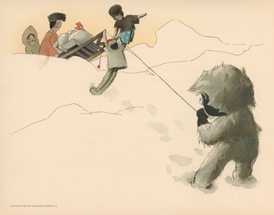 Ilustración para Las aventuras polares de Golliwogg de Florence K. Upton