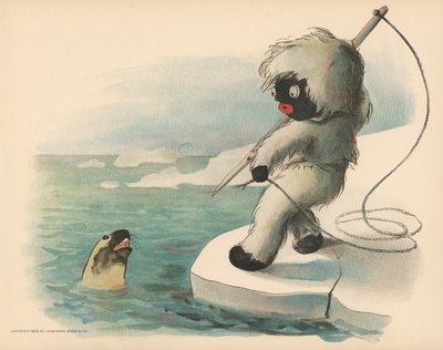 Ilustración para Las aventuras polares de Golliwogg de Florence K. Upton