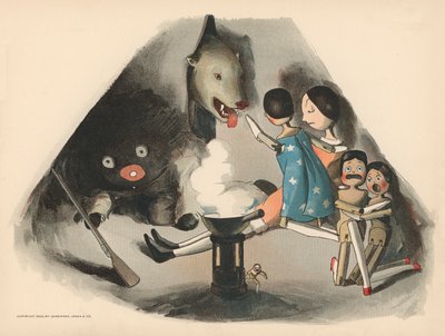 Ilustración para Las aventuras polares de Golliwogg de Florence K. Upton