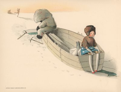 Ilustración para Las aventuras polares de Golliwogg de Florence K. Upton