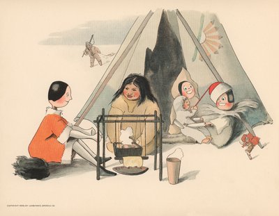 Ilustración para Las aventuras polares de Golliwogg de Florence K. Upton