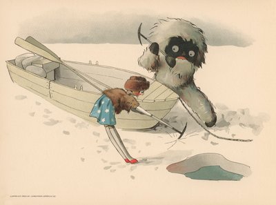 Ilustración para Las aventuras polares de Golliwogg de Florence K. Upton