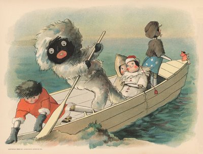 Ilustración para Las aventuras polares de Golliwogg de Florence K. Upton