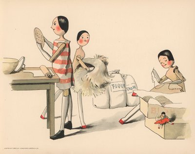 Ilustración para Las aventuras polares de Golliwogg de Florence K. Upton