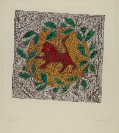 Bloque de colcha "León rojo" de Florence Truelson