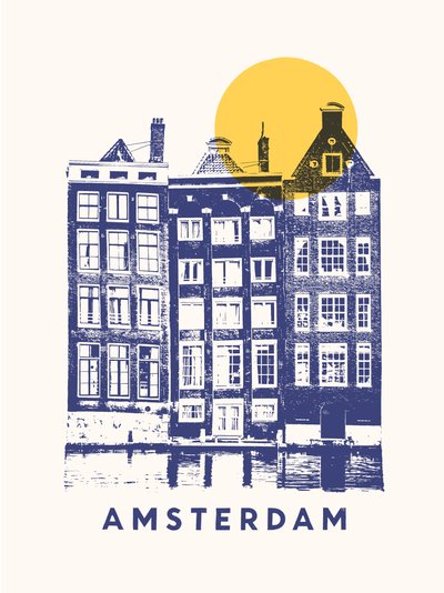 Amsterdam - 3 Edificios y Sol, 2020 (digital) de Florent Bodart