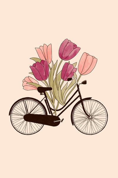 Bicicleta y flor : Amsterdam, 2022 (digital) de Florent Bodart
