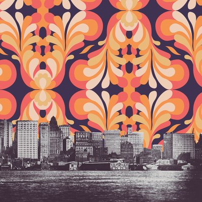 Cielo colorido sobre Nueva York de Florent Bodart