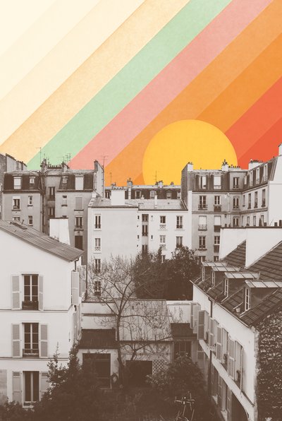 Rainbow Sky Above Paris, 2020 (fotografía, digital) de Florent Bodart