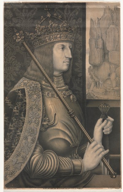 Retrato del Kaiser Maximiliano I con corona y cetro, 1825 de Florentin Lauter
