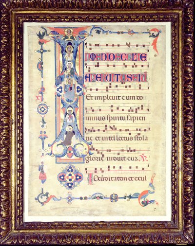 Gradual, con inicial historiada I que representa a San Juan Evangelista, c.1315 de Florentine School