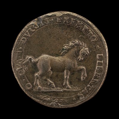 Caballo pateando la tierra, c.1545 (plata no esterlina) (reverso de 6240388) de Florentine School