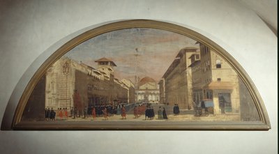 Luneta con vista de Via de Servi, Florencia de Florentine School