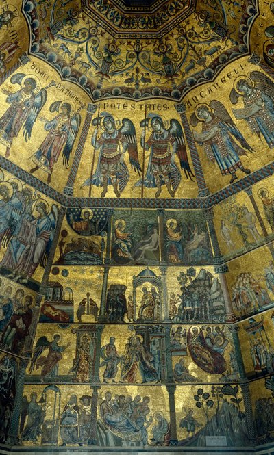 Mosaico en el techo abovedado del Baptisterio de San Juan, Florencia de Florentine School