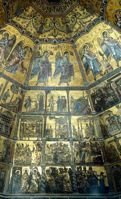 Mosaico en el techo abovedado del Baptisterio de San Juan, Florencia de Florentine School
