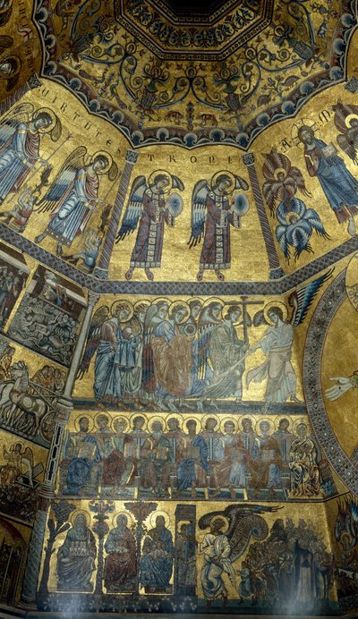 Mosaico en el techo abovedado del Baptisterio de San Juan, Florencia de Florentine School