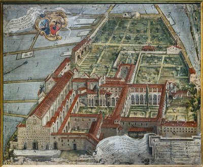Vista de la iglesia y del monasterio de Florentine School