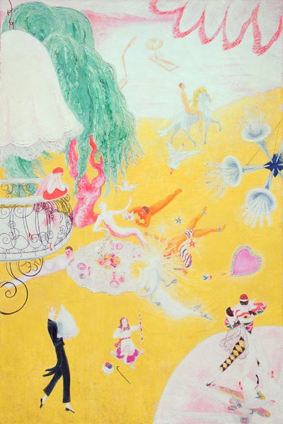 Vuelo de amor de un corazón de caramelo rosa, 1930 de Florine Stettheimer