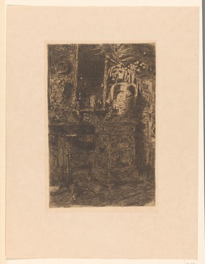 Interior del estudio con estufa, chimenea y florero
Atelier (título original) de Floris Verster