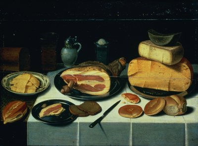 Naturaleza muerta con un jamón de Floris Gerritsz van Schooten
