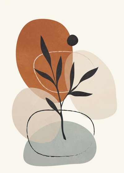 Abstracto botánico con tonos terrosos de Flow Line