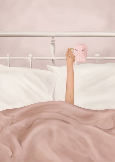 Café por la mañana en la cama de Flow Line