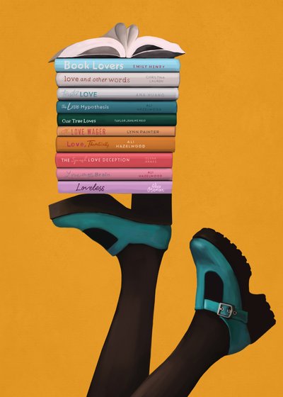 Pies de un amante de los libros con un toque de fantasía de Flow Line