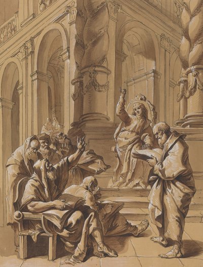 Cristo entre los doctores de Follower of Francesco Fontebasso