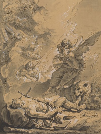 Muerte de San Jerónimo de Follower of Francesco Fontebasso