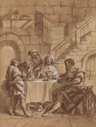 Cena en Emaús de Follower of Francesco Fontebasso