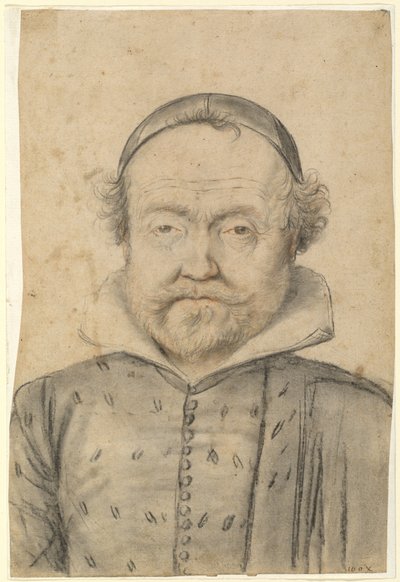 Retrato de un Hombre Barbudo con Jubón y Gorro de Follower of Lagneau