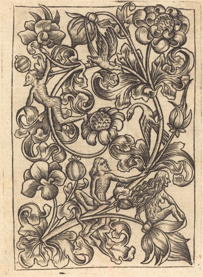 Ornamento con Gente Salvaje de Follower of Master E.S.