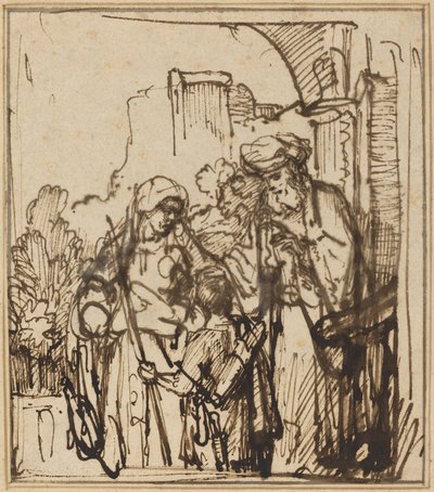 El Despido de Agar de Follower of Rembrandt van Rijn