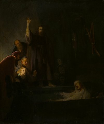 La Resurrección de Lázaro de Follower of Rembrandt van Rijn