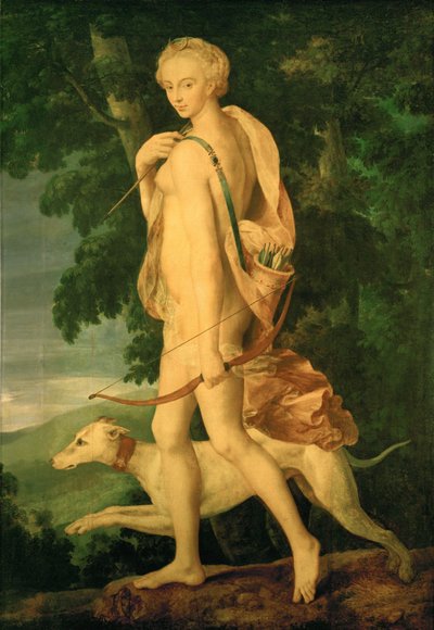 Diane chasseresse - Diana cazadora. La Diana es Diana de Poitiers. El cuadro se inspira en un bronce de Primaticcio ... de Fontainebleau School