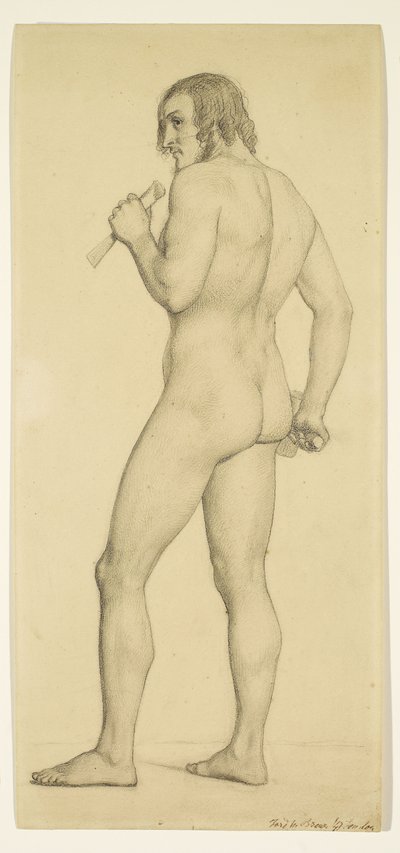 Masculino - Desnudo académico Estudio posando como Escultor de Ford Madox Brown