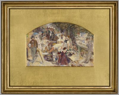 Estudio para el cuadro "Trabajo", c.1856 (acuarela sobre papel) de Ford Madox Brown