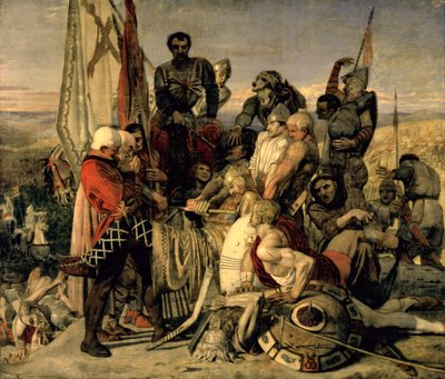 El cuerpo de Harold llevado ante Guillermo el Conquistador de Ford Madox Brown