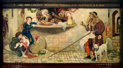 Proclamación relativa a los pesos y medidas AD 1556 de Ford Madox Brown
