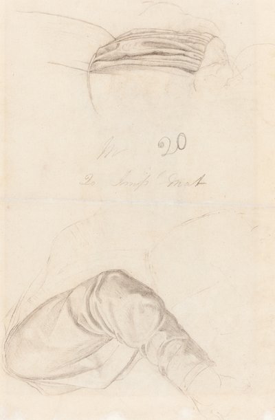 Dos estudios de drapeado (reverso) de Ford Madox Brown