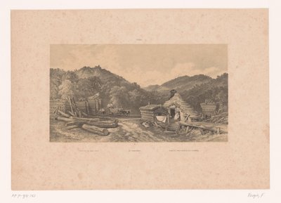 Leñadores en la Selva Negra
Parte de la Selva Negra / Im Schwarzwald / Paisage del Monte Negro (Sur de Alemania) (título en el objeto)
Figuras en un paisaje (título de la serie) de Fortuné Ferogio