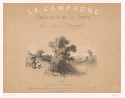 Imagen de título para: Estudios de escenas rurales con dos tipos de tiza Estudios de escenas rurales con dos tipos de tiza (título de la serie) La Campaña. Etudes variées aux deux Crayons par les premiers Paysagistes (título de la serie sobre el objeto) de Fortuné Ferogio