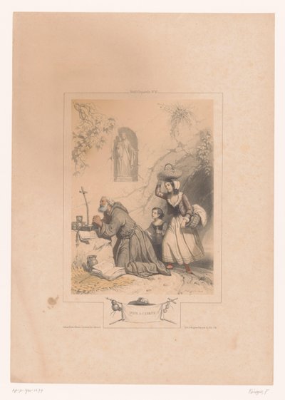 Mujer y niño visitando a un ermitaño
Visite à l