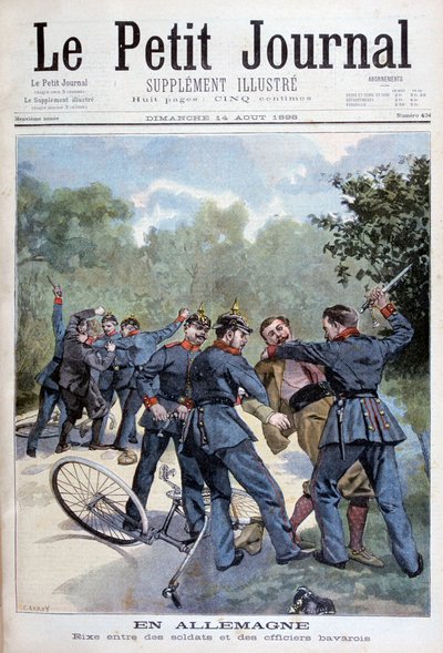 Una pelea entre soldados alemanes y oficiales bávaros, Alemania, 1898 de Fortuné Méaulle