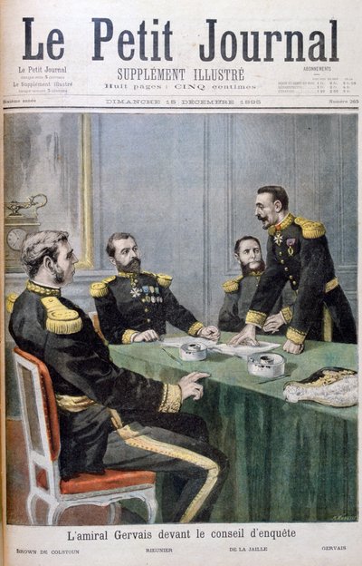El almirante Gervais frente a la junta de investigación, 1895 de Fortuné Méaulle